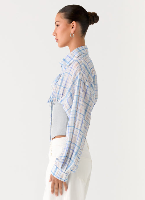 Accelerate Waistband Shirt - Blue Check