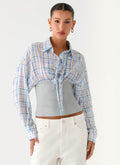 Accelerate Waistband Shirt - Blue Check
