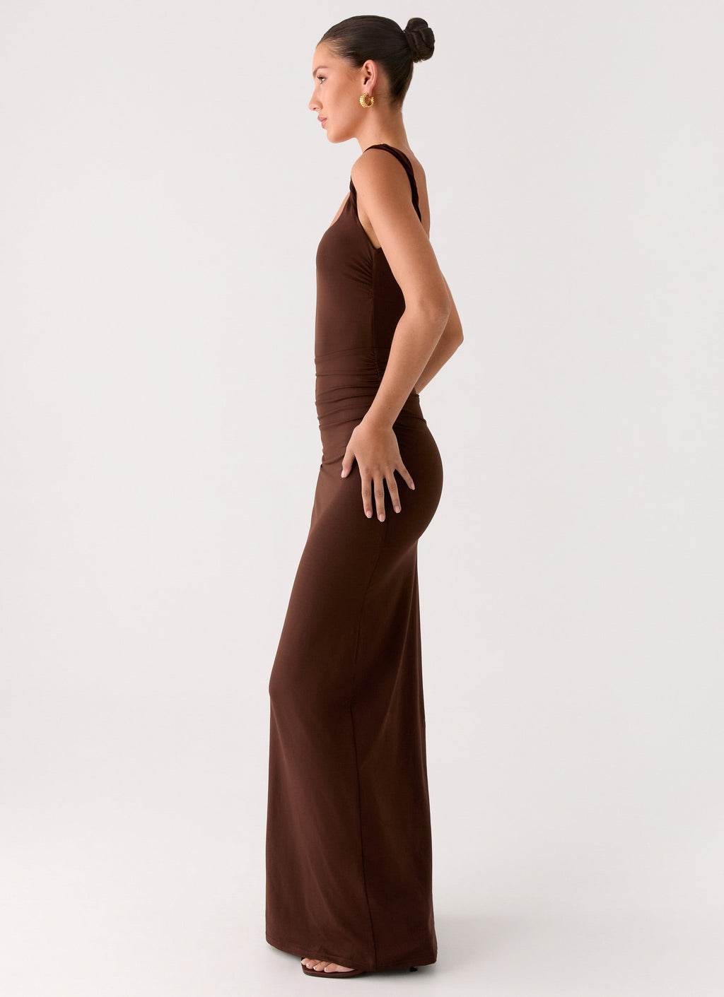 Balvin Cut Out Maxi Dress - Cool Chocolate