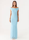 Brittany Chiffon Maxi Dress - Turquoise