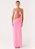 Falling Forever Strapless Beaded Maxi Dress - Pink