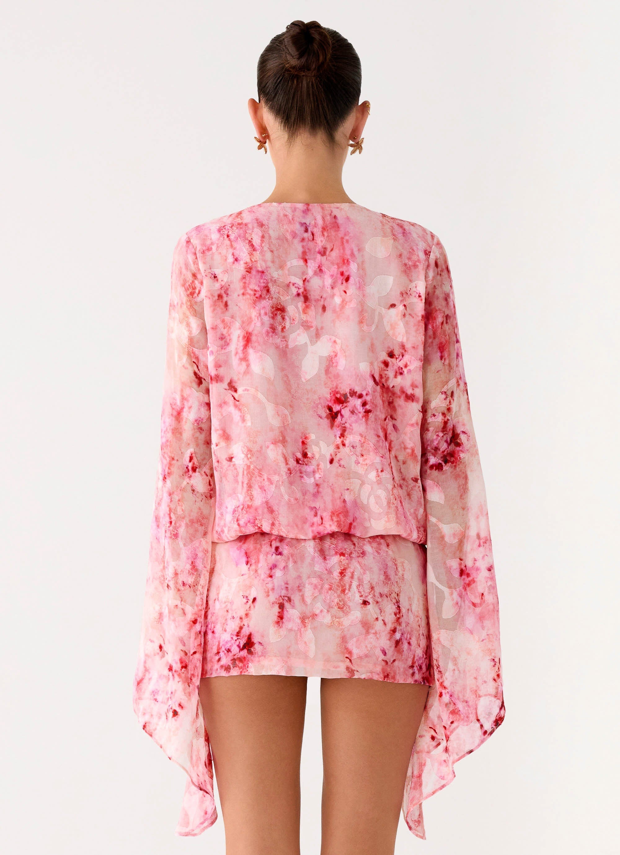 Junia Long Sleeve Mini Dress - Pink