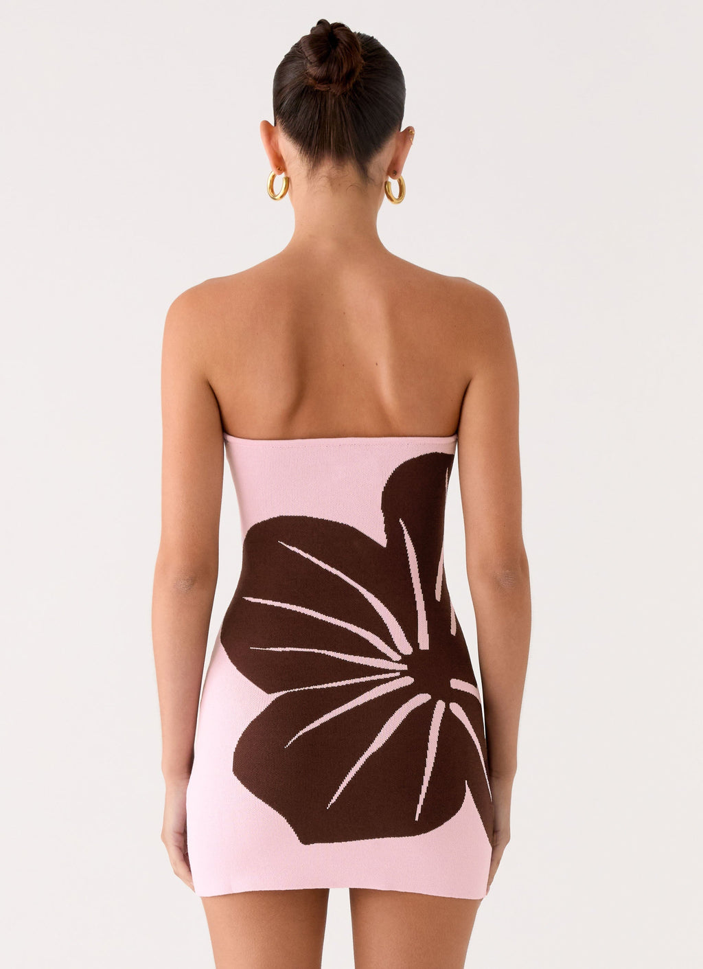 Kader Strapless Knit Mini Dress - Espresso Meadow