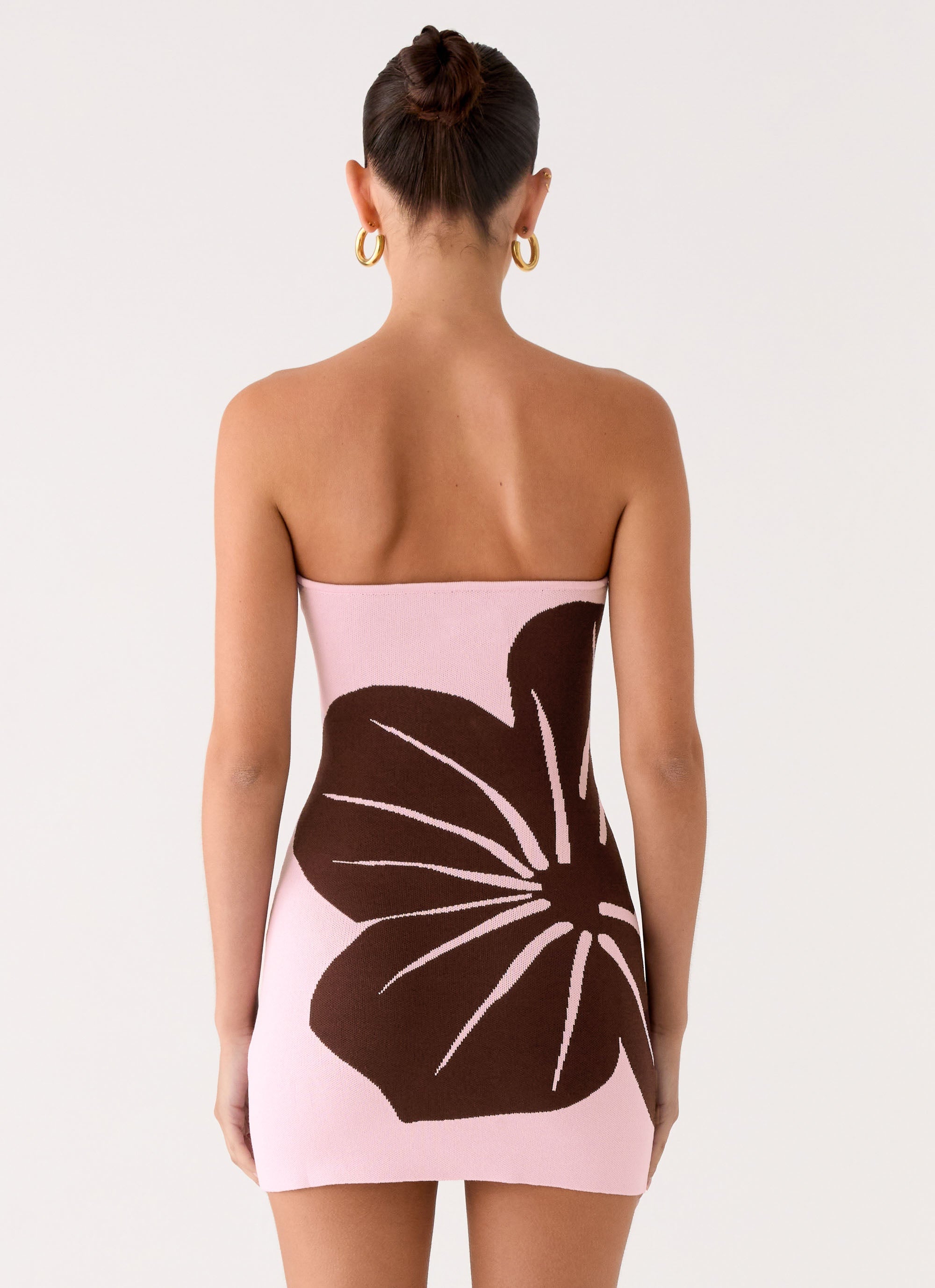 Kader Strapless Knit Mini Dress - Espresso Meadow