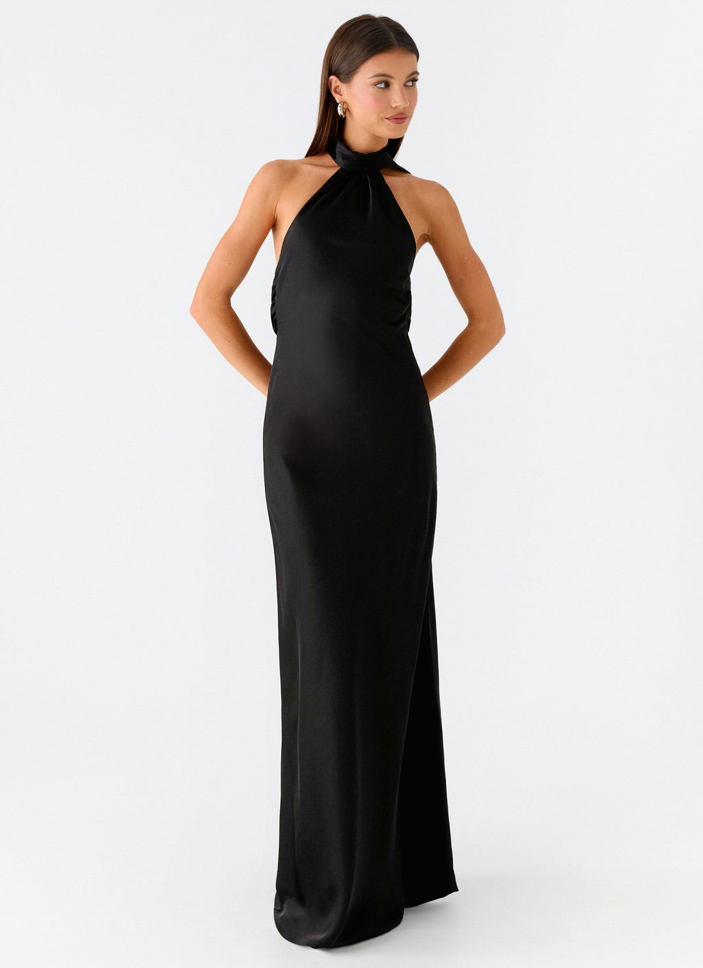 Keena Scarf Maxi Dress - Black