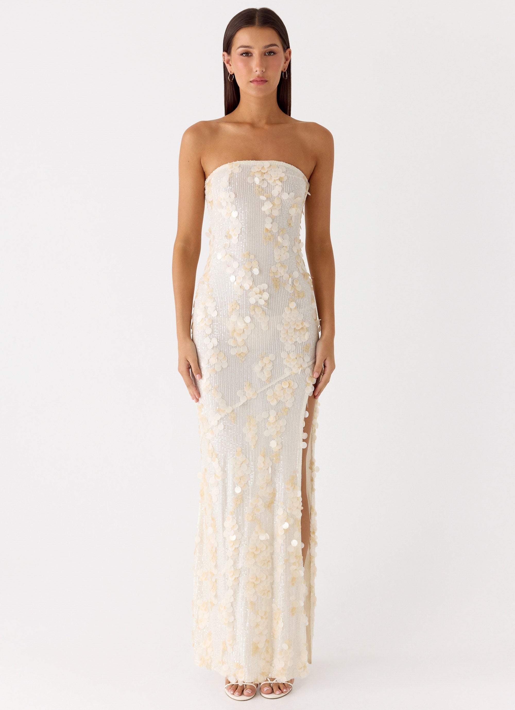 Minni Sequin Maxi Dress - Ivory