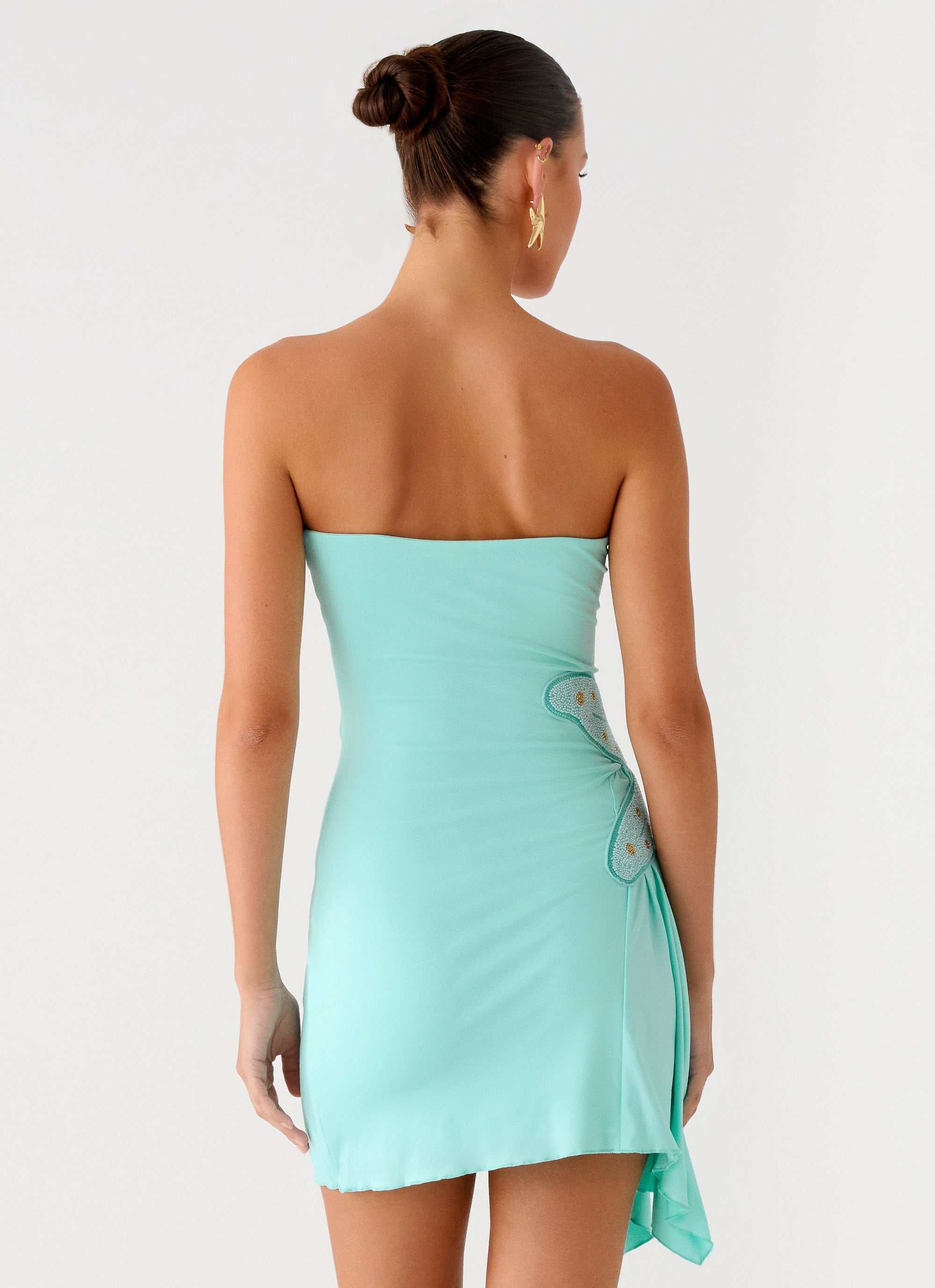 Ocean Dream Strapless Mini Dress - Turquoise