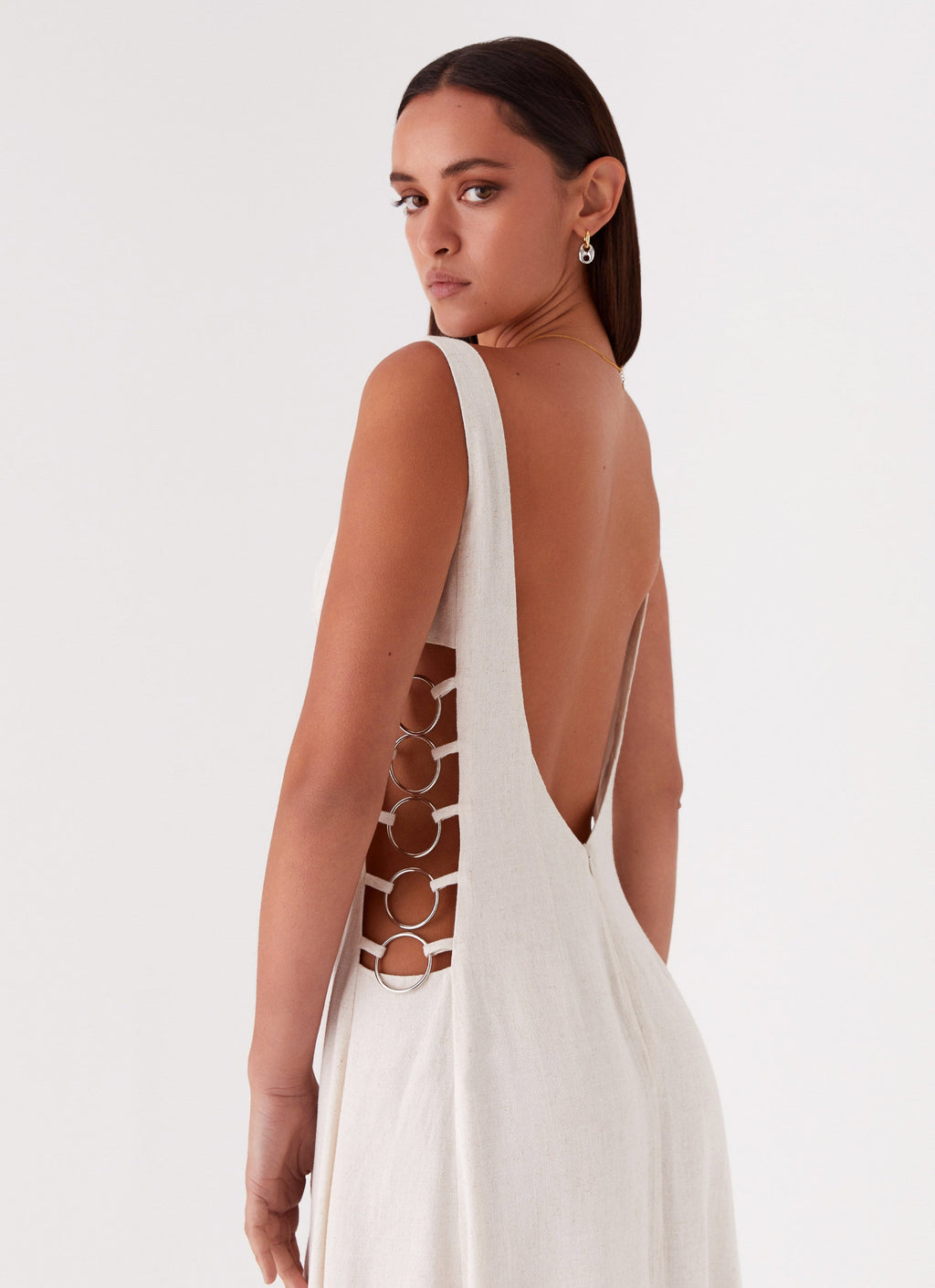 Catherine Linen Maxi Dress - Oatmeal