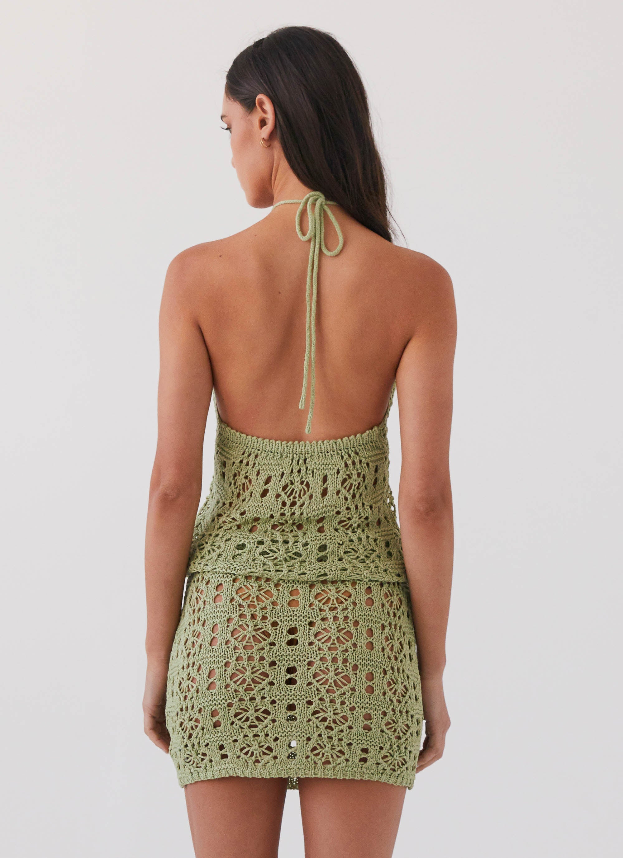 Free Mind Crochet Top - Light Olive