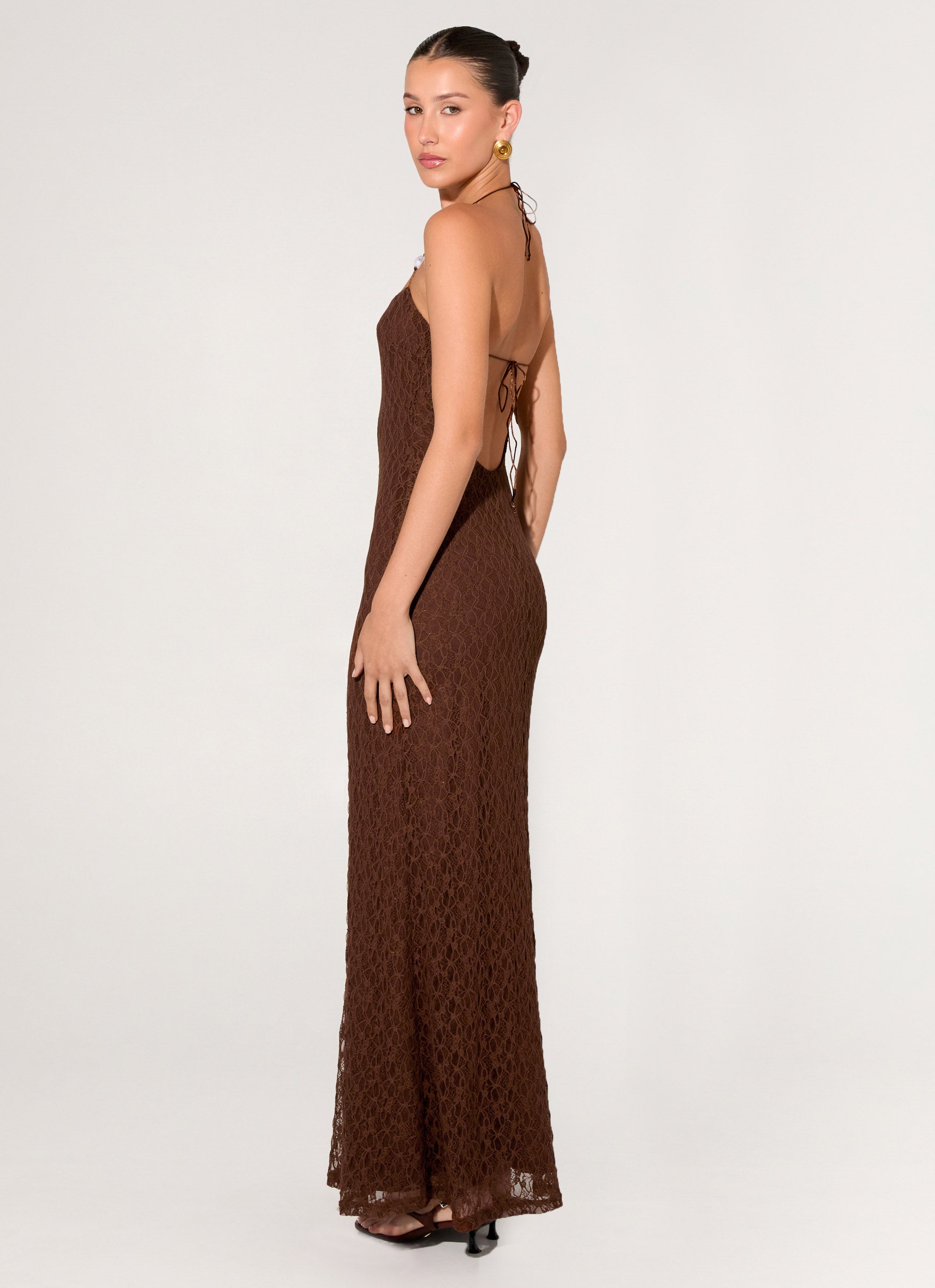 Promise Me Lace Maxi Dress - Chocolate
