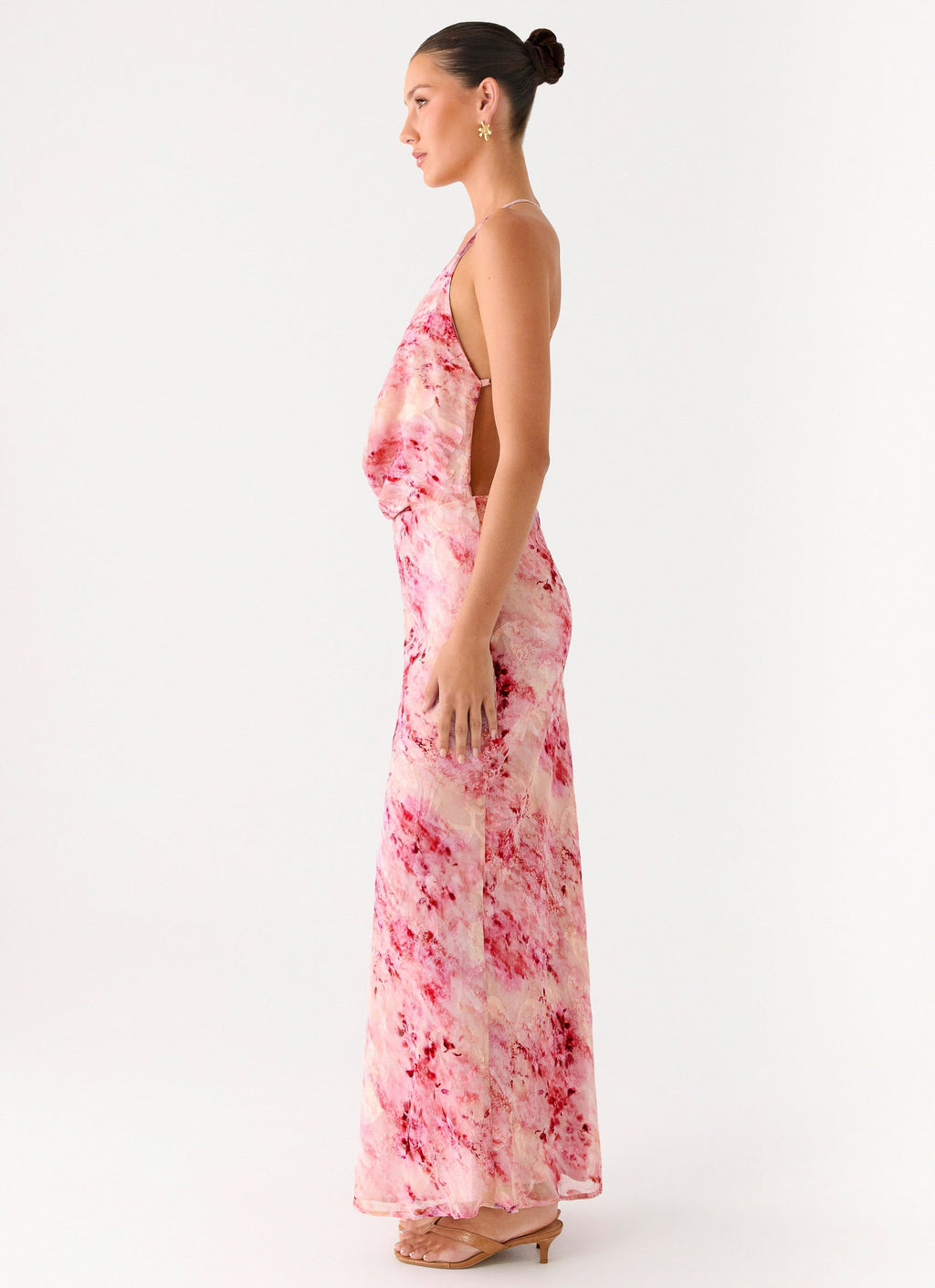 Pure Heart Cowl Maxi Dress - Pink