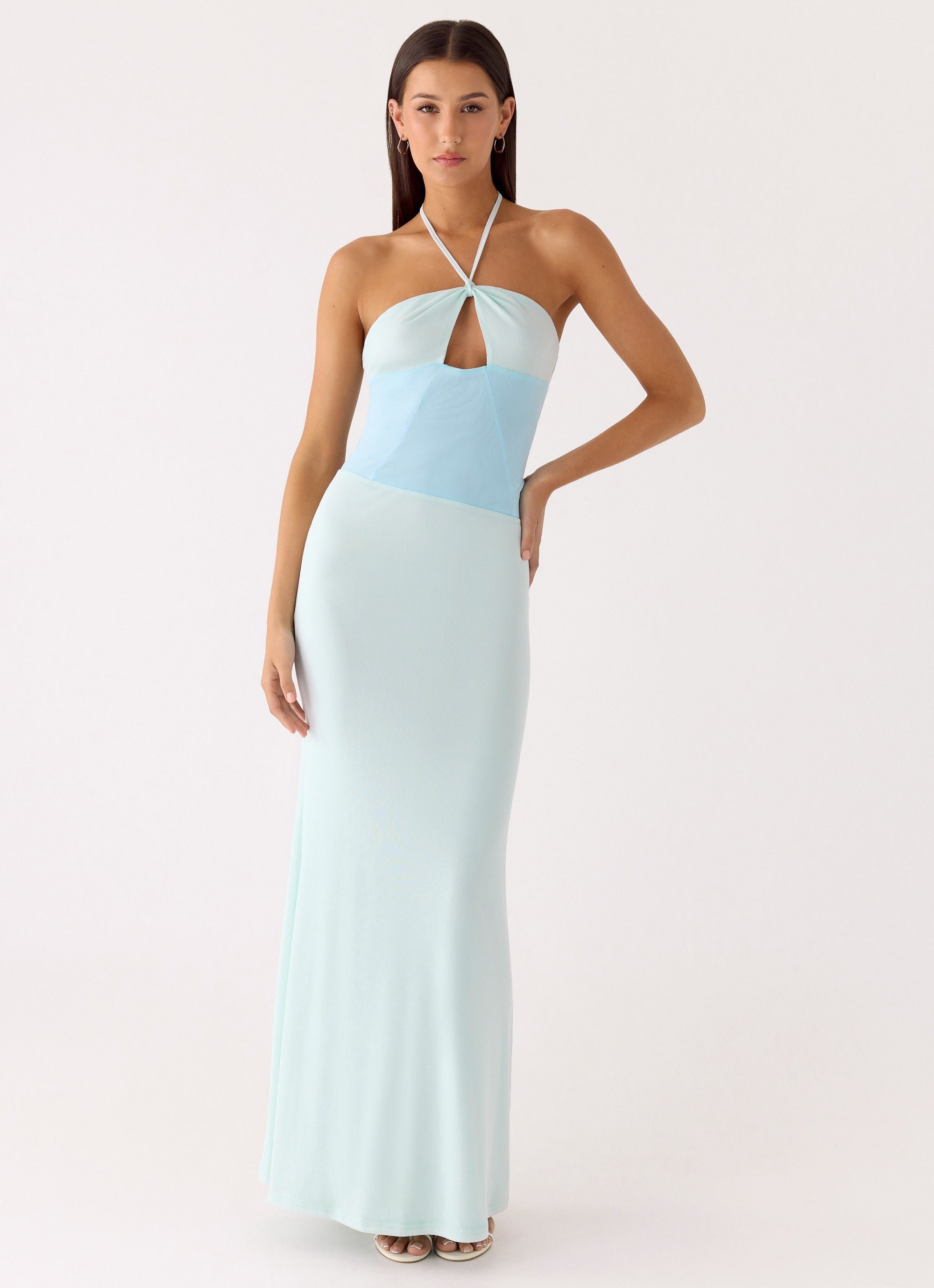 Romilly Mesh Maxi Dress - Teal