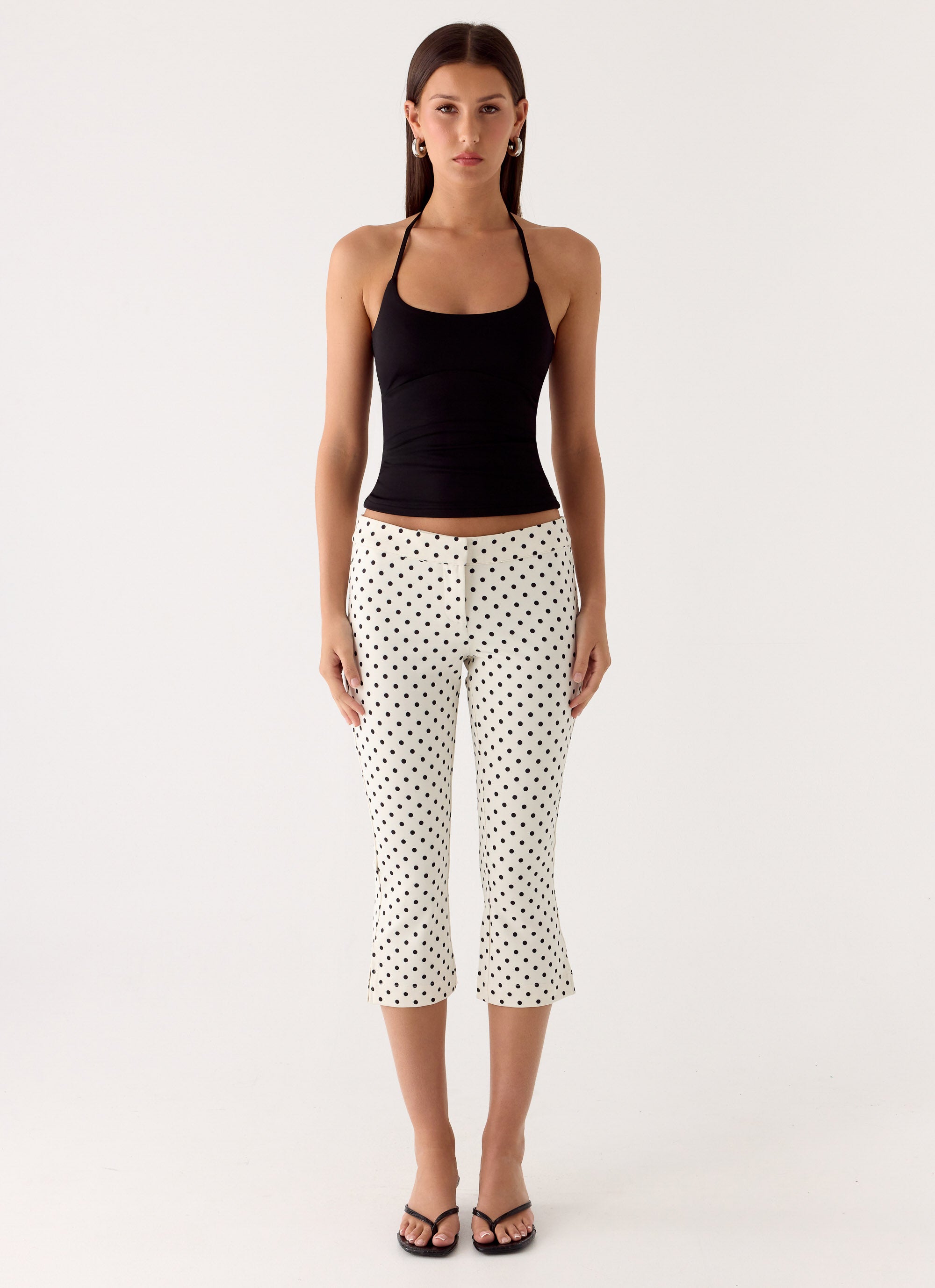 Rue Capri Pants - White Polkadot