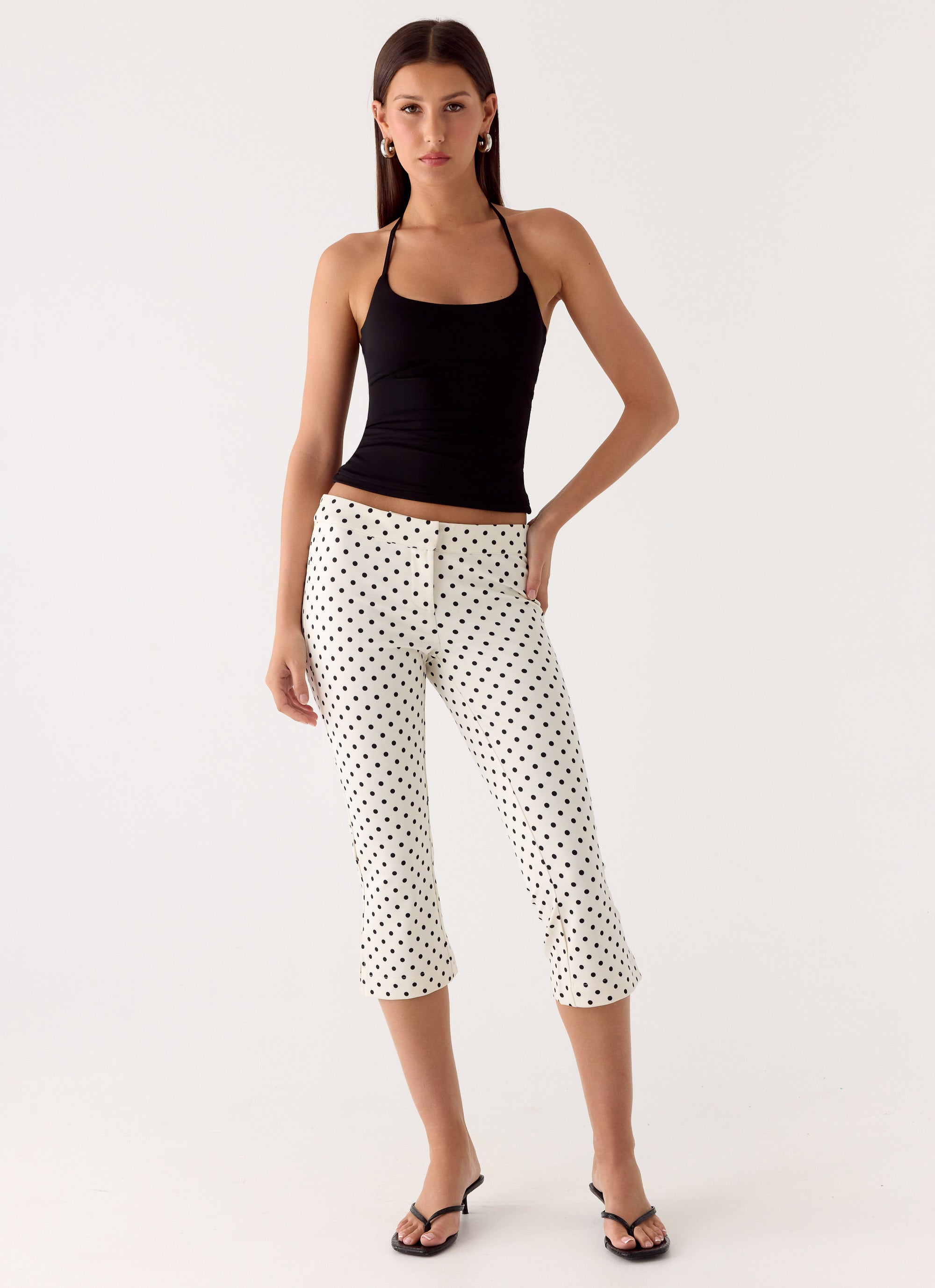 Rue Capri Pants - White Polkadot