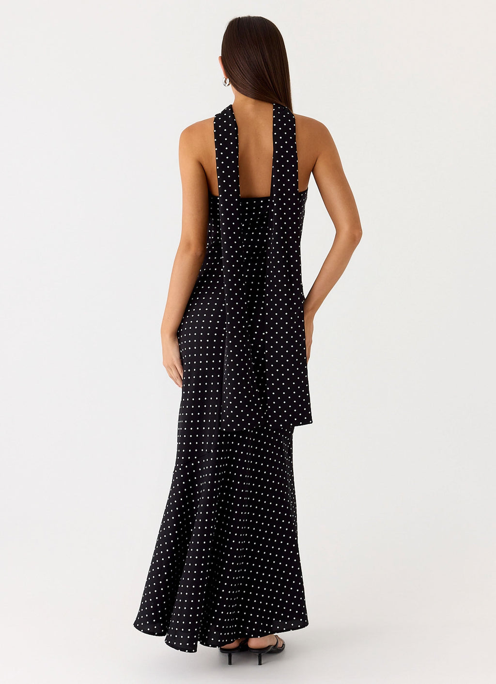 Under The Pagoda Maxi Dress - Black Polkadot